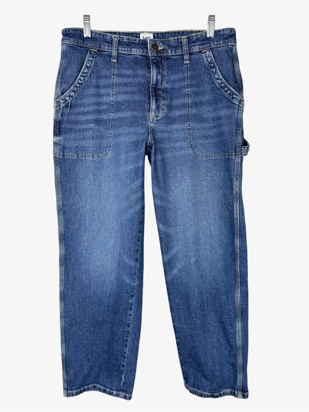 vintage 90s Lee women’s carpenter jeans size 12 baggy utility cargo slouchy y2k - Picture 2 of 7